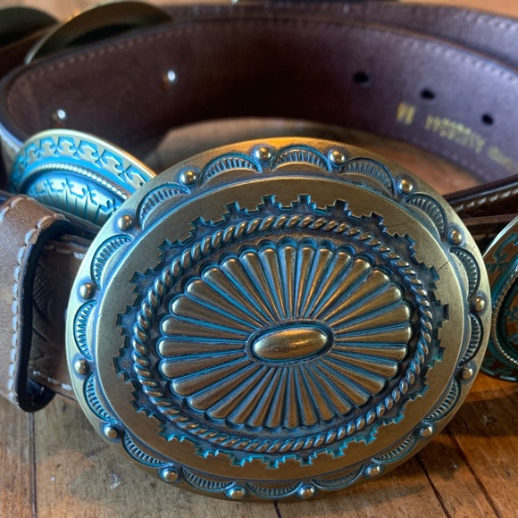 Ariat Accessories - Ariat Brown Brass Leather Belt
